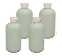 EXCEART Dispensador de Jabón para Baño y Cocina 4 Unidades 500 Ml Botella de Plástico Verde Aguacate Recargable para Champú, Gel y Loción, Adecuado para Viajes y Uso Diario