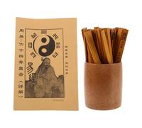 EXCEART Elementos de Profecía Chinos 64 Palos de Bambú Tubo de 10 CM, Libro Ilustrado y Guía para Meditación y Estudio del I Ching