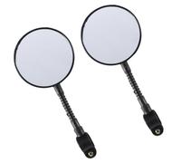 EXCEART Espejo Retrovisor para Bicicleta de Manillar, Vidrio ABS Negro | Lente Convexa 360° Giratoria, Placa Reflectante Roja Trasera, Vista Estable en Baches y Tráfico Urbano