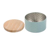 EXCEART Estuche de Hierro Redondo Azul para Galletas y Dulces Caja de Almacenamiento Pequeña Tapa Recipiente Multiusos para Postres y Regalos en Fiestas y Cumpleaños