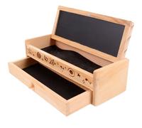 EXCEART Estuche de Madera de Doble Capa para Lápices, Gran Capacidad | Organizador Rectangular Tapa, Almacenamiento Compacto para Aulas y Clase de Arte, para Profesores y Padres
