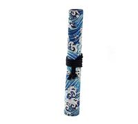 EXCEART Estuche Para Pinceles De Lona Sostenible Con 20 Ranuras Bolsa De Pinceles Con Estampado Dorado Blue Ocean Organizador PortáTil Para Artistas Y Estudiantes