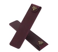 EXCEART Estuche Vintage para Lápices de Piel de Vaca, 2 Unidades, Funda Delgada y Portátil para Bolígrafos, Protector Artesanal en Color Púrpura para Oficina, Escuela y Viajes