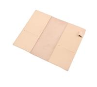 EXCEART Funda de Cuero para Cuaderno B6 Portabolígrafo y Dos Bolsillos Interiores Cubierta del Cuaderno, Beige, Ranuras para Escuela y Bolso, para Viajeros y Periodistas