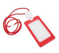 EXCEART Funda para Tarjeta de Identificación con Cordón Rojo, Porta Credencial Vertical Resistente y Antiarañazos, Tamaño Pequeño para Oficina, Transporte y Uso Diario, Protector