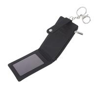 EXCEART Funda Tarjetero con Llavero Negro De PU, Tamaño Compacto, Porta Tarjetas De Identificación y Multiusos para Tarjetas De Autobús y Credenciales, Adecuado para Uso Diario y Profesional