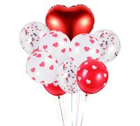 EXCEART Globos de Látex Reutilizables Set de 10 Forma de Rojo y Blanco para Globos en Bodas y Fiestas y para