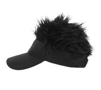 EXCEART Gorra de Béisbol Peluca Decorativa para Mujer y Hombre Color Negro Visera Rígida Talla Única Sombrero de Peluca Reutilizable Adecuado para Fiesta y Uso al Aire Libre
