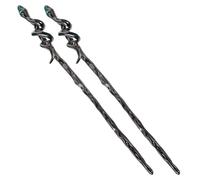 EXCEART Horquillas Pelo Forma de Serpiente Negras, 2 Piezas, Accesorios Vintage para Mujer y Niña, Palitos para Cabello Largo Gemas de Imitación, Ideales para Fiestas y Peinados DIY
