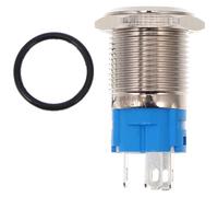 EXCEART Interruptor de Botón Pulsador de 16mm con Luz LED y Carcasa de Aleación de Aluminio para Modificación de Coche y Circuito Eléctrico