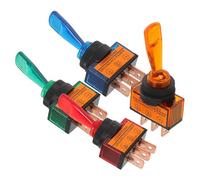 EXCEART Interruptor de Palanca de Metal Aleación y Plástico Luz LED 12v 20a Paquete de 4 Piezas para Modificaciones de Equipos Industriales