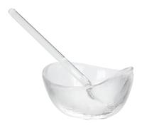EXCEART Juego de 1 Cuenco Pequeño de Vidrio Transparente y Espesa para Mascarillas Faciales, con Cuchara de Vidrio para Mezclar Aceites Esenciales, Adecuado para Uso en Spa y Cuidado