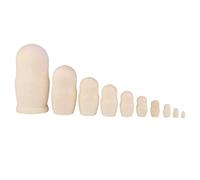 EXCEART Juego de 10 muñecas rusas de madera para anidar matrioshka, kit de manualidades para decoración, muñecas apilables beige