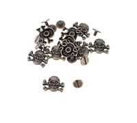 EXCEART Juego de 10 piezas de remaches de cabeza fantasma de aleación de zinc punk cráneo remaches para ropa zapatos bolsos y correas, decoración de color bronce antiguo
