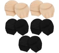 EXCEART Juego de 5 medias invisibles para mujer, sin demostración, color piel y negro, calcetines planos para bailarinas y zapatillas de deporte, cómodas medias con forro