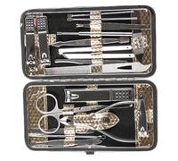 EXCEART Juego de Cortaúñas Multifuncional Set de Manicura Completo de 19 Piezas en Acero al Carbono Mango Largo para Uso y Tienda para Hombre y Mujer
