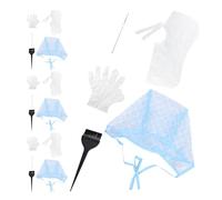 EXCEART Kit de Coloración para Mechas con 4 Gorros Desechables con Orificios, Gancho de Metal y Pincel, Incluye Guantes y Capa Pe, Herramienta Profesional para Resaltar Cabello en Casa