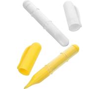 EXCEART Marcadores de Tela de Tiza Borrables 2 Piezas (blanco, Amarillo) para Coser y Acolchar, Lápices de Tiza para Ropa de Algodón, Seda y Mezclilla, Herramienta de Costura Portátil