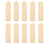 EXCEART Marcadores en Madera Khaki 10 para Manualidades de Madera sin Terminar Marcapáginas DIY Agujeros para Colgar, Ideales para Ceremonias y Estudio