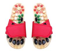 Exceart Masajeadores Zapatillas Acupresión Zapatillas de Piedra Masajeador de Pies Zapatos para Alivio Plantar Arco Del Talón Rojo Tamaño 37-38