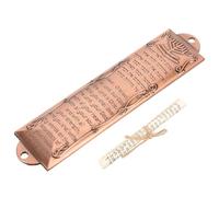 EXCEART Mezuzá Religiosa Metálica de 132 Mm Escritura Retro, Adornos para Puerta en Rojo Cobre Antiguo, Decoración Religiosa Hogar y Oración, Adorno de Mezuzá para Casa