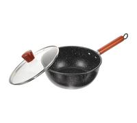 EXCEART Olla de Salsa Antiadherente con Tapa y Tirador de Madera, Aleación de Aluminio Resistente para Calentar Leche y Cocinar Sopa en Hogares Pequeños