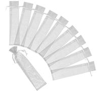 EXCEART Organza Storage Bag 20pcs Fan Storage Pouches Craft Wrapping Bags White Drawstring present Case, 10.43 x 2.36 Inch