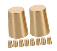EXCEART Patas de Latón Cónicas 20 Mm para Muebles y Bandejas, Juego de 8 Piezas Base de Madera, Almohadillas Antideslizantes para Tabla de Cortar y Soportes Decorativos en Cocina y Hogar