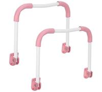 EXCEART Patas Plegables de Mesa en Forma de U para Escritorio, Soporte Metálico de Color Claro y Rosa, Antideslizantes, 2 Unidades, Patas Resistentes para Muebles Multifuncionales en Cama