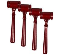 EXCEART Pequeño de Madera para Juez Martillo de Juguete 4 Piezas Accesorio de Subasta Juego de Roles para Reuniones