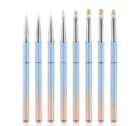 EXCEART Pincel para Decoración de Uñas Número 6, Herramienta para Dibujo de Colores en Gel Uv, Mango Metálico, Delineador de Manicura Profesional para Arte Floral y Esculpido, Uso en