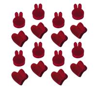EXCEART Pinzas Cabello Pequeñas de Terciopelo Rojo Forma de Corazón y Cabeza de Conejo, 16 Piezas, Accesorios Antideslizantes para Niñas y Mujeres, Ideales para Uso Diario y Peinados