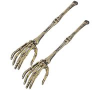 EXCEART Pinzas de ensalada de Halloween con diseño de manos de esqueleto: 1 par de cucharas de ensalada de calavera, tenedores para servir aperitivos, vajilla de cocina para casa encantada, utensilios