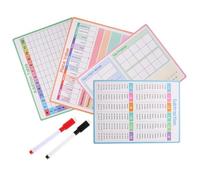 EXCEART Pizarra Reutilizable de Matemáticas Doble Cara A4 Gráficos Matemáticos y Tablero Borrable para Práctica de Operaciones Aritméticas en Escuela
