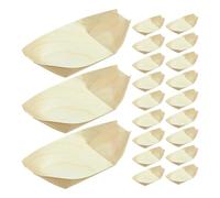 EXCEART Plato de Sushi de Madera Forma de Barco Beige, Bandeja Versátil y Resistente para Servir Comida Japonesa en Bares y Posadas, Pack de 120 Unidades