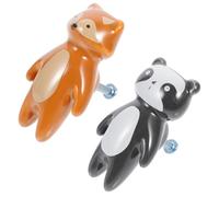 EXCEART Pomos de Cerámica para Cajones y Armarios, Tiradores Diseño Animal de Dibujos Animados, 2 Piezas (oso Panda y Amarilla), Manijas Decorativas Seguras para Muebles de Cocina