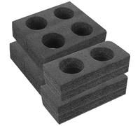 EXCEART Portavasos Negro de Espuma de Perla Función Segura y Antidesbordamiento, Bandeja para Bebidas Dos y Cuatro Agujeros, Paquete de 4 Piezas Adecuado para Reuniones y Fiestas