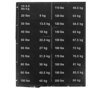EXCEART PVC Negro, Etiquetas Adhesivas para Pesas de Gimnasio, 14 MM | Mancuernas y Discos, Peso Visible, Fácil de Aplicar y Retirar, 4,5kg a 90kg
