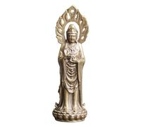 EXCEART Quan Yin - Figura decorativa de Buda Feng Shui de latón Kuan Yin Escultura budista Mini Quan Yin atrae riqueza prosperidad y buena suerte decoración budista coleccionables