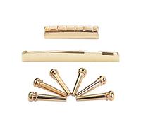 EXCEART Reemplazo De Tuercas De Guitarra 8 Pins de Puente de Latón Dorado con Tuerca de Sillín de Puente de para Acústica Sillín De Acústica Tuerca De Rodillo De Guitarra