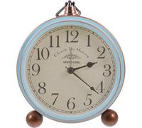 EXCEART Reloj Despertador Creativo Retro Vintage de Mesa, Metal Azul
