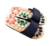 Exceart Sandalias Negras Massagers Slippers Acupressure Stone Slippers Foot Massager Shoes for Plantar Heel Arch Black Size 37-38 Zapatillas De Acupresión
