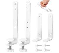 EXCEART Soporte de mesa de tablero perforado, soporte para tablero perforado, hierro blanco, 2 piezas, resistente al desgaste, para escritorio y borde de mesa vertical
