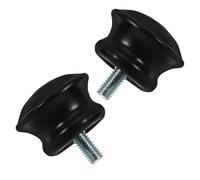 EXCEART Tapones para Barra de Cortina 16 MM 5/8 Pulgadas Negros en Forma de Hongo 2 Piezas Accesorios de Herrajes para Tratamientos de Ventanas Protección y Decoración para