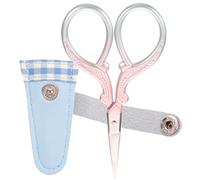 EXCEART Tijeras de Acero Inoxidable para Costura y Bordado con Funda Protectora de Cuero Colorida Cómodo Diseño Ergonómico para Manualidades y Uso Diario Hogar Oficina y Escuela