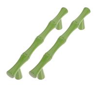 EXCEART Tiradores de Armario 2 Piezas de Aleación de Zinc en Forma de Bambú Verde Cómodos para Agarrar y Decorativos para Cajones y Vestidores