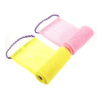 EXCEART Toalla Exfoliante Corporal Africana Cuerda 2 Unidades Rosa y Amarillo Cepillo de Espalda para Ducha Herramienta Exfoliante y Resistente para Limpieza Profunda del