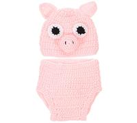 EXCEART Traje De Lana De Crochet Disfraz De Cerdito para Recién Nacidos Accesorio De Fotografía De Animal para Bebés para Sesión De Fotos De Recién Nacido