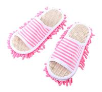 EXCEART Zapatillas De Limpieza De Microfibra Para El Hogar, Pantuflas Antideslizantes Y CóModas, DiseñO a Rayas Y s Desmontables Chinelos Homem Pantuflas Acogedoras