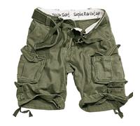Excedente Ejército Combate División Hombres Cargo Shorts Rodilla + Cinturón Verd